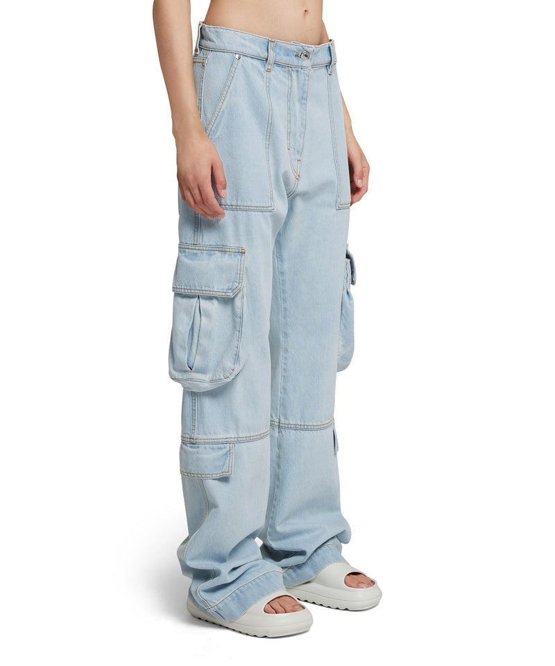 Blue MSGM Light Denim Cargo Pants | USA_MSGM81195