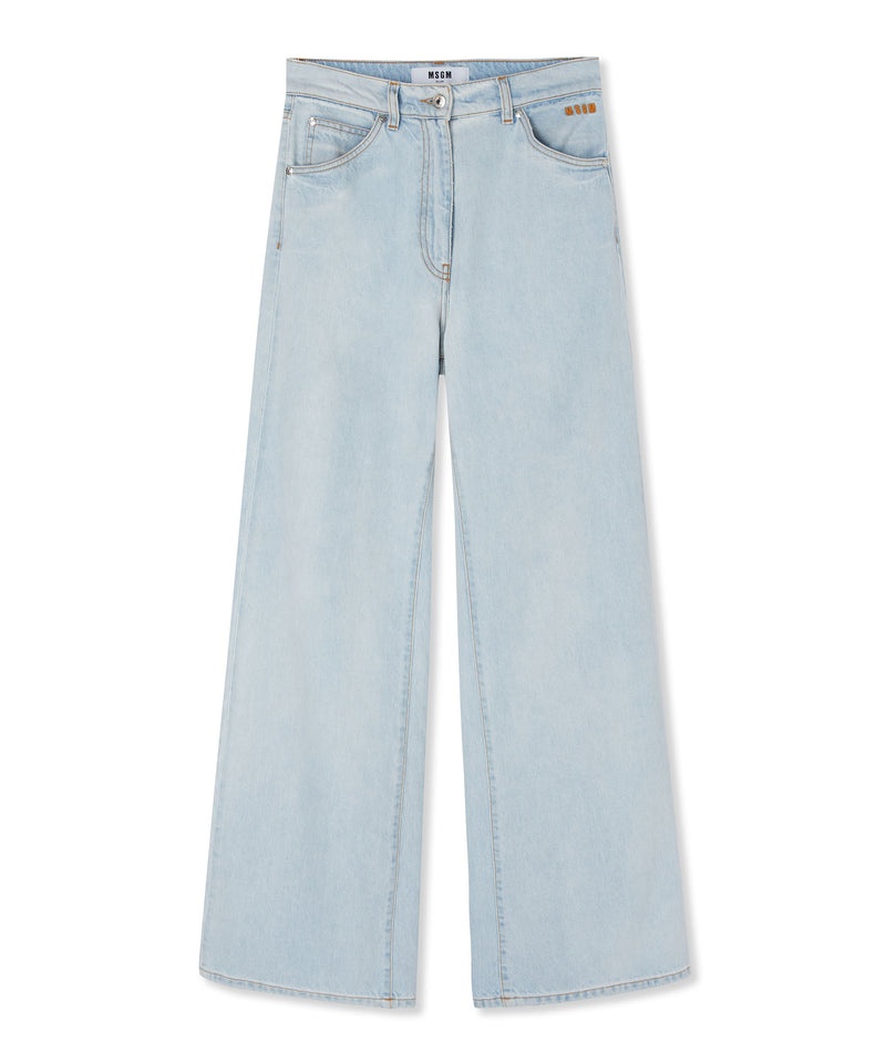 Blue MSGM Light Denim Pants With 5 Pockets | USA_MSGM15017