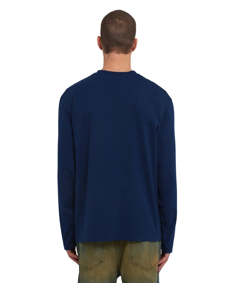 Blue MSGM Long Sleeve Impact Mini Logo | USA_MSGM49210