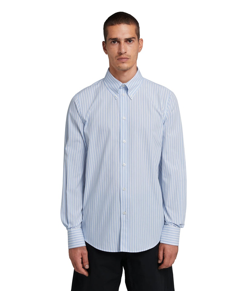 Blue MSGM Poplin Shirt | USA_MSGM26045