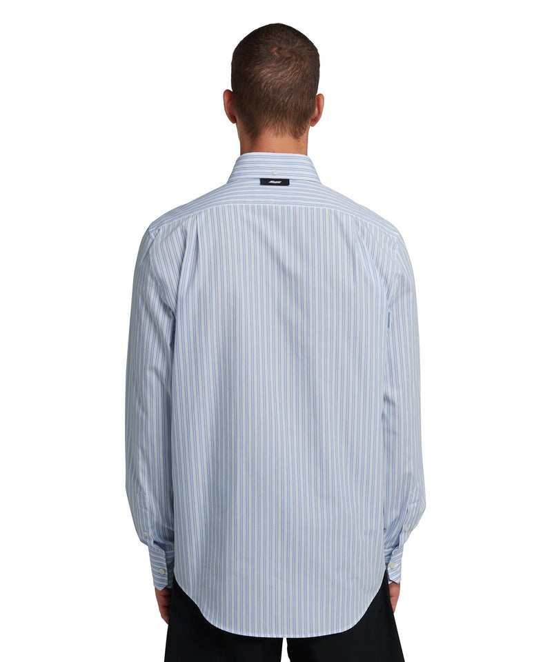 Blue MSGM Poplin Shirt | USA_MSGM26045