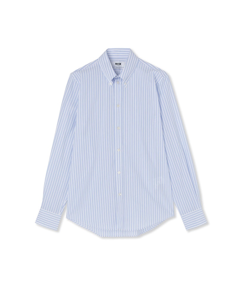 Blue MSGM Poplin Shirt | USA_MSGM26045