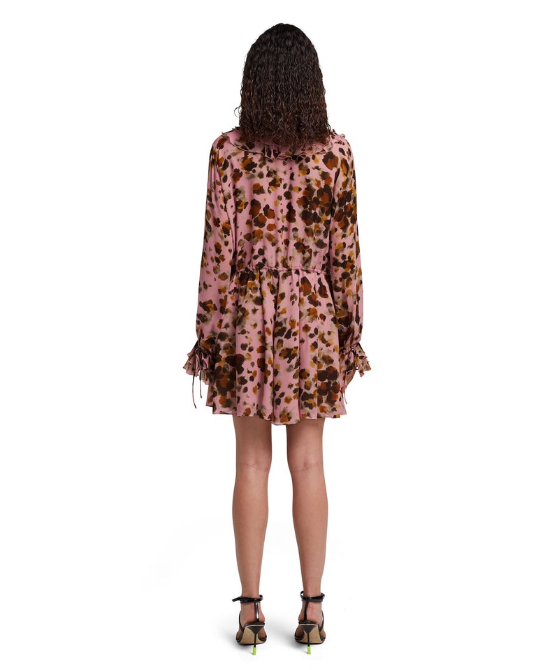 Brown MSGM Ruffled With Georgette Print | USA_MSGM76039