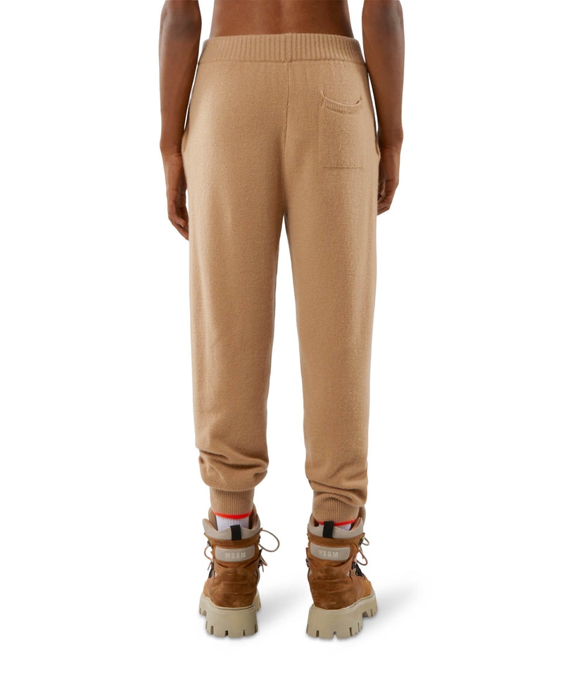 Brown MSGM Wool And Cashmere Track Pants | USA_MSGM24171