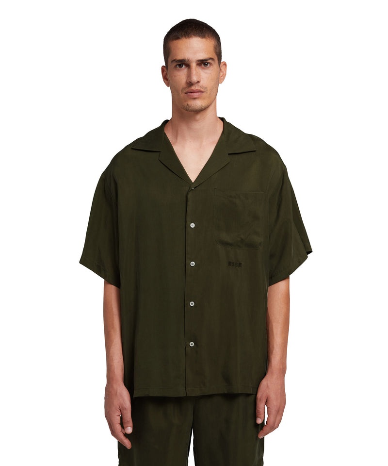 Deep Green MSGM Cupro Bowling Shirt | USA_MSGM42971