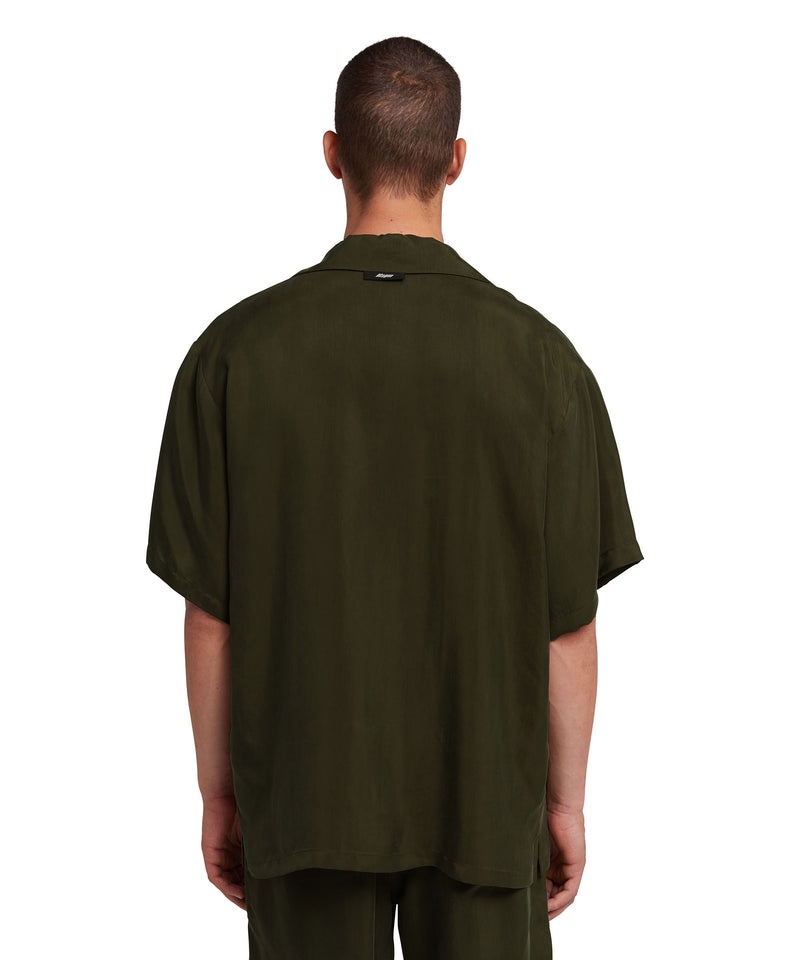 Deep Green MSGM Cupro Bowling Shirt | USA_MSGM42971