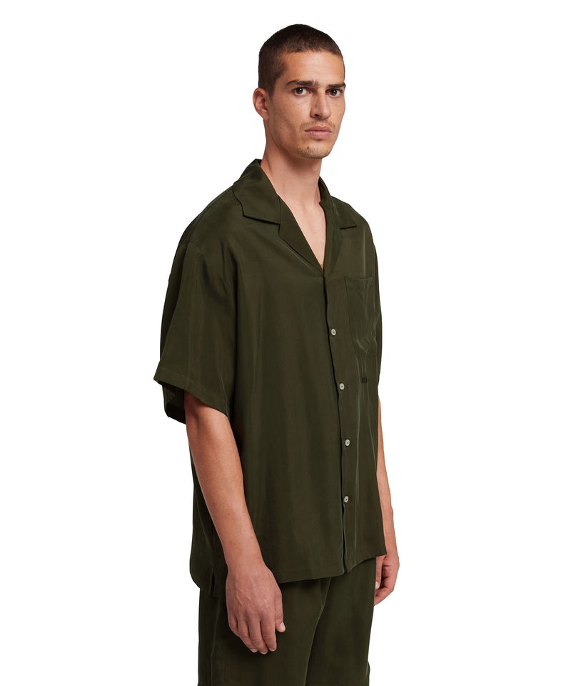 Deep Green MSGM Cupro Bowling Shirt | USA_MSGM42971