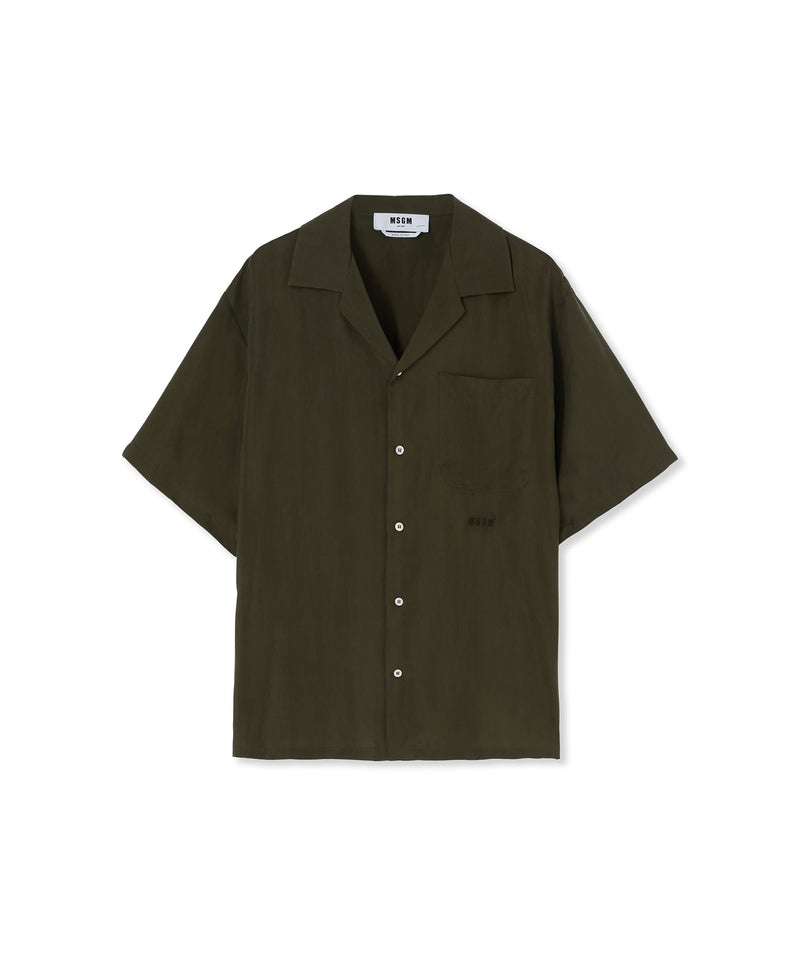 Deep Green MSGM Cupro Bowling Shirt | USA_MSGM42971