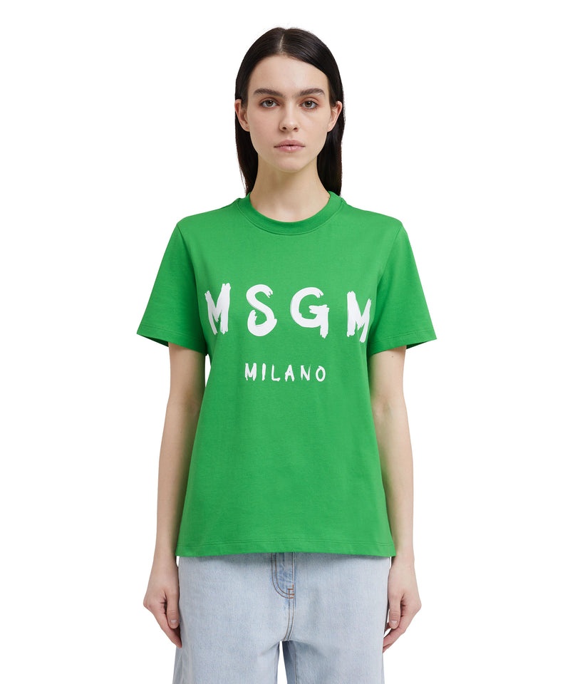 Green MSGM Brushstroke Logo | USA_MSGM45481