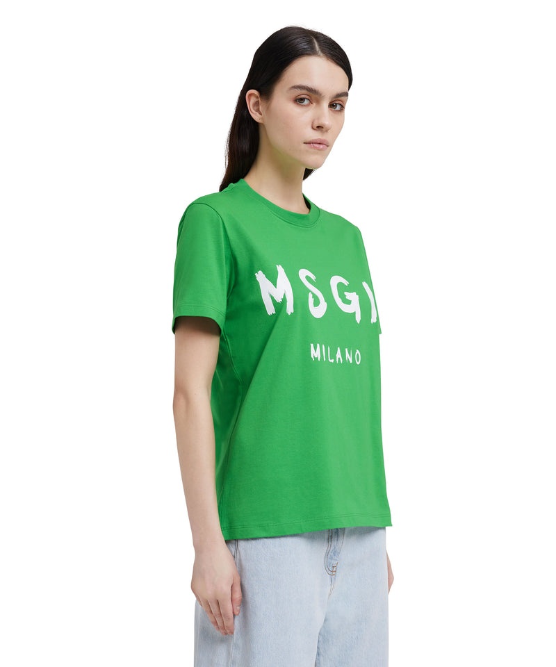 Green MSGM Brushstroke Logo | USA_MSGM45481