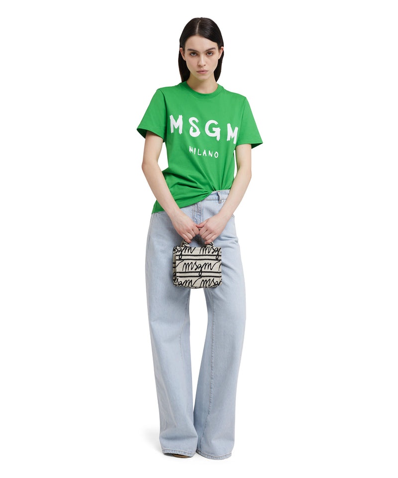 Green MSGM Brushstroke Logo | USA_MSGM45481