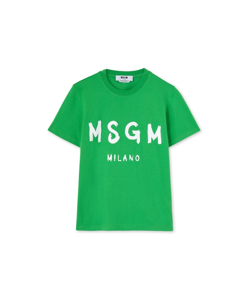 Green MSGM Brushstroke Logo | USA_MSGM45481