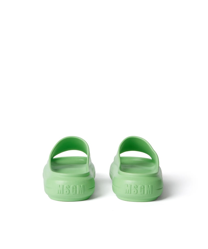 Green MSGM Chunky Ocean Club Pool Slides | USA_MSGM17468