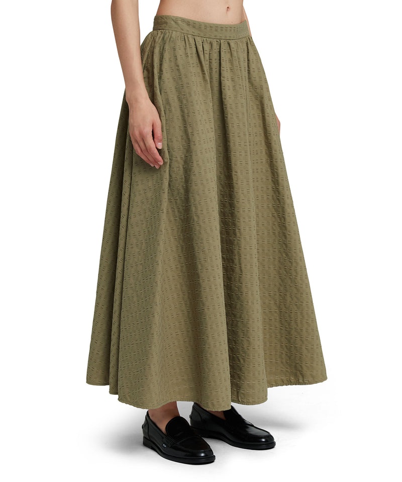 Green MSGM Cotton Seersucker Roomy Skirt | USA_MSGM40059