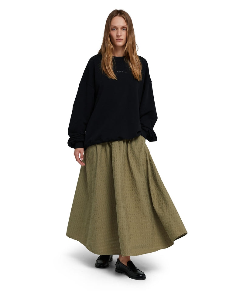 Green MSGM Cotton Seersucker Roomy Skirt | USA_MSGM40059