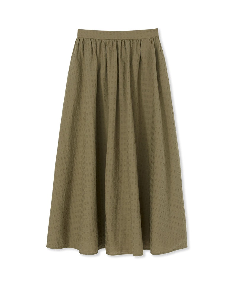 Green MSGM Cotton Seersucker Roomy Skirt | USA_MSGM40059