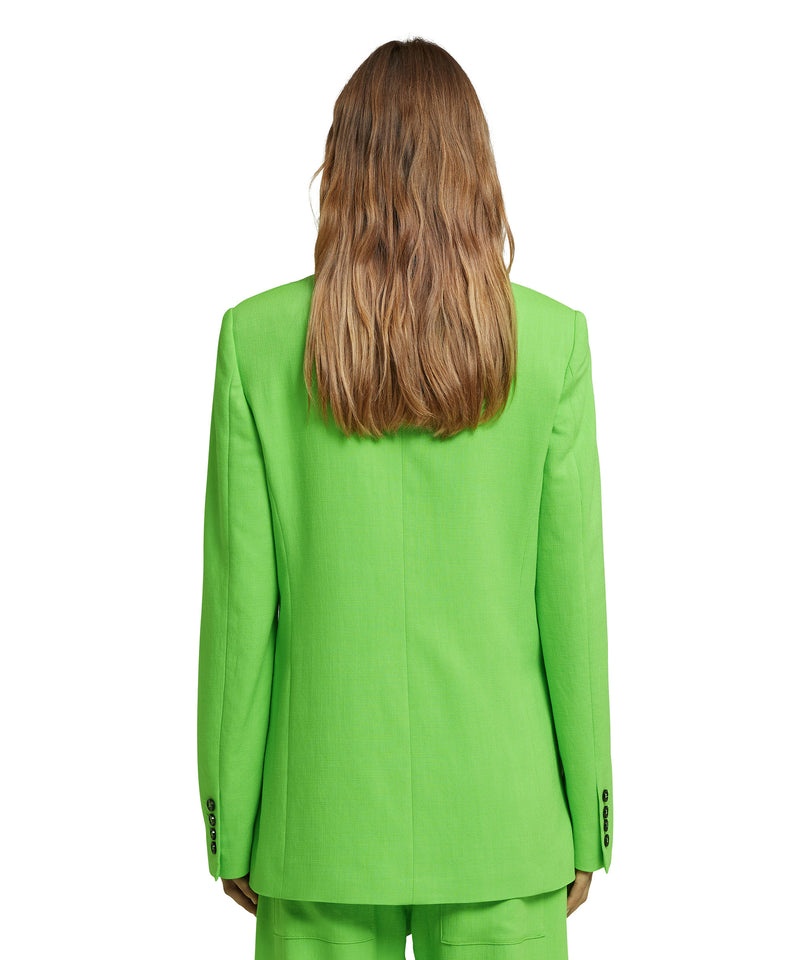 Green MSGM Flamed Viscose Canvas Regular Single-breasted Jacket | USA_MSGM84774