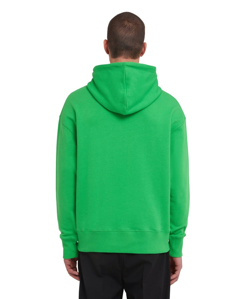 Green MSGM Hooded Sweatshirt With Impact Mini Logo | USA_MSGM54396