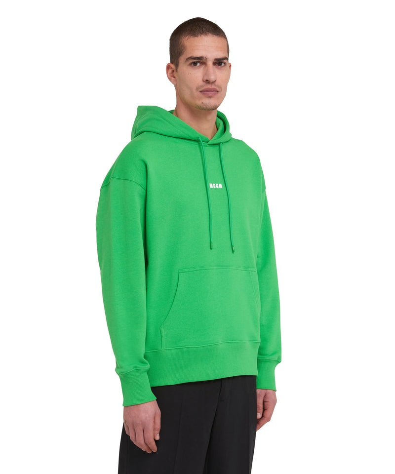 Green MSGM Hooded Sweatshirt With Impact Mini Logo | USA_MSGM54396