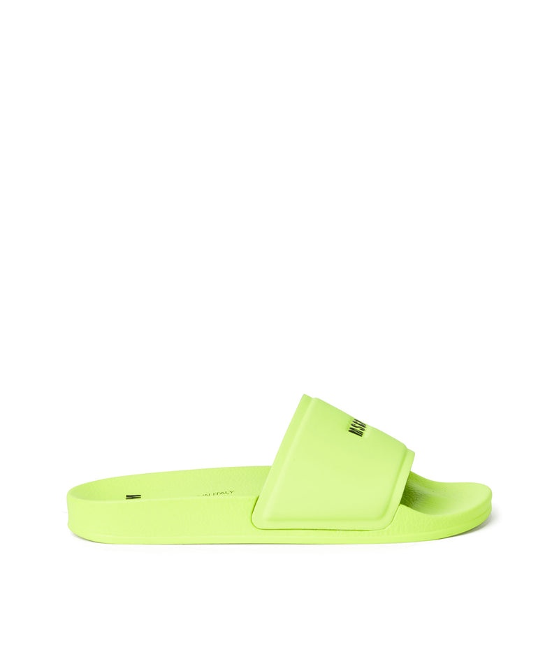 Green MSGM Pool Slippers With Msgm Micro Logo | USA_MSGM10892