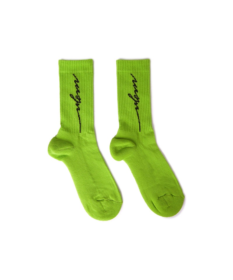 Green MSGM Socks With Jacquard Cursive Logo | USA_MSGM14608