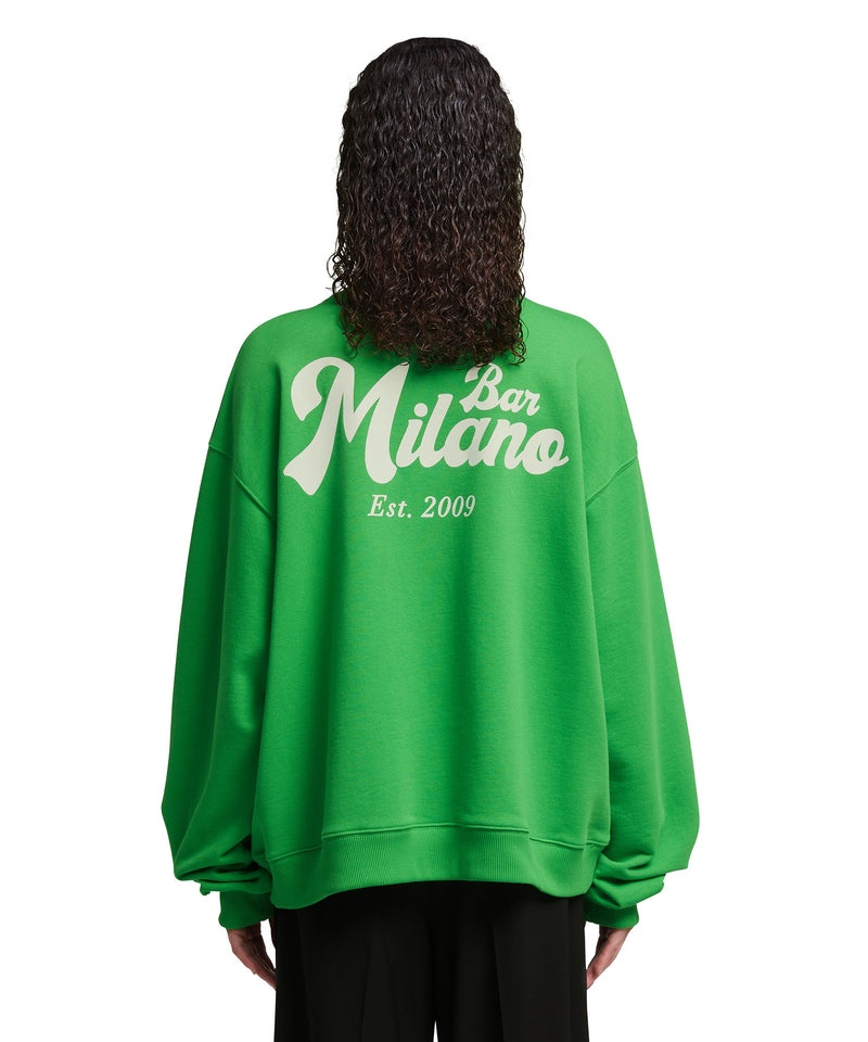 Green MSGM Sweatshirt With Bar Milano Graphic | USA_MSGM47907