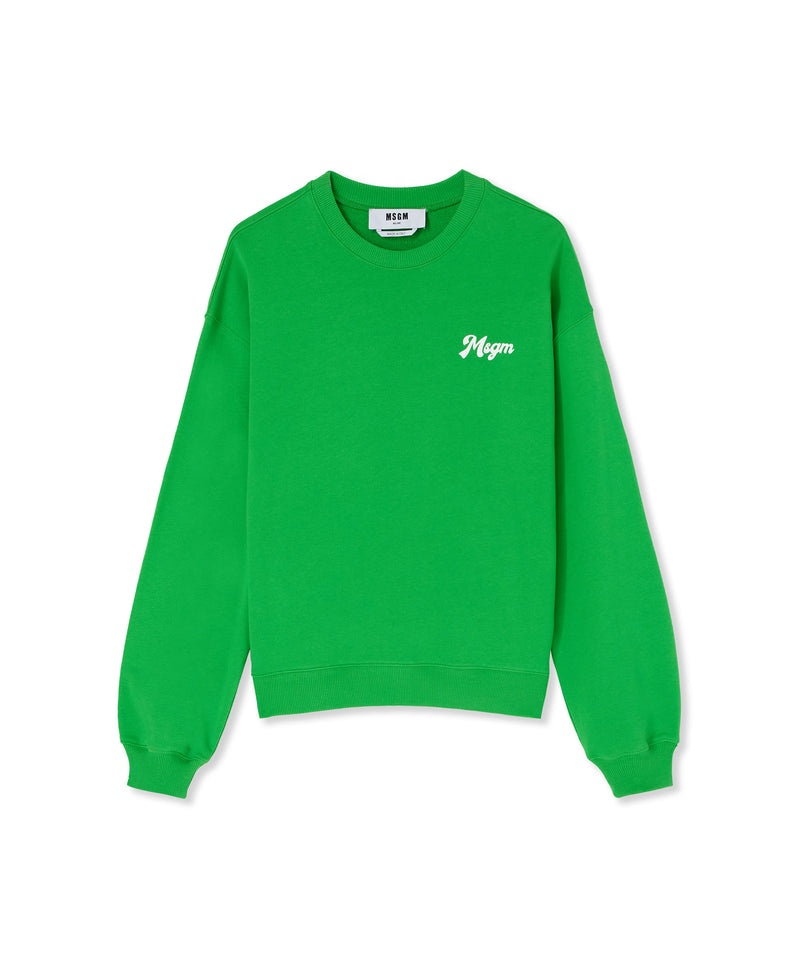 Green MSGM Sweatshirt With Bar Milano Graphic | USA_MSGM47907