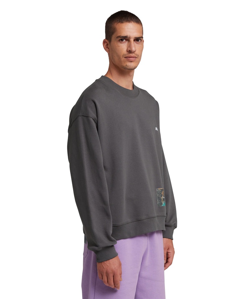 Grey MSGM Fantastic Green Inverse Series Organic Cotton Sweatshirt | USA_MSGM93779