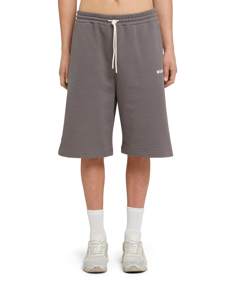 Grey MSGM Fantastic Inverse Series Organic Cotton Sweat Bermudas | USA_MSGM81126