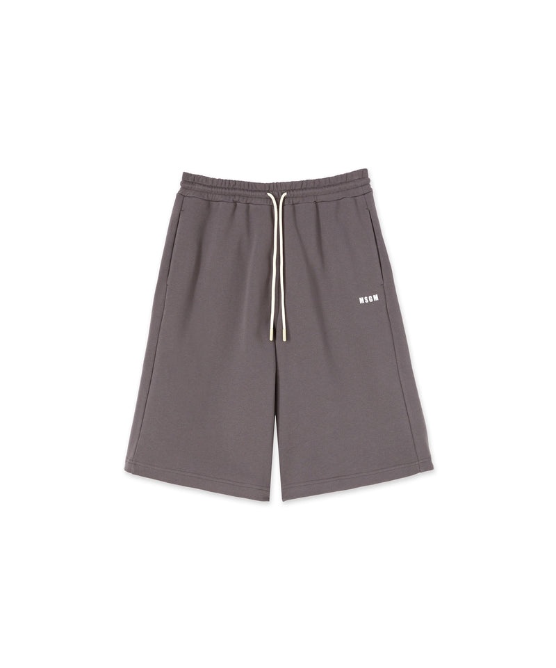 Grey MSGM Fantastic Inverse Series Organic Cotton Sweat Bermudas | USA_MSGM81126