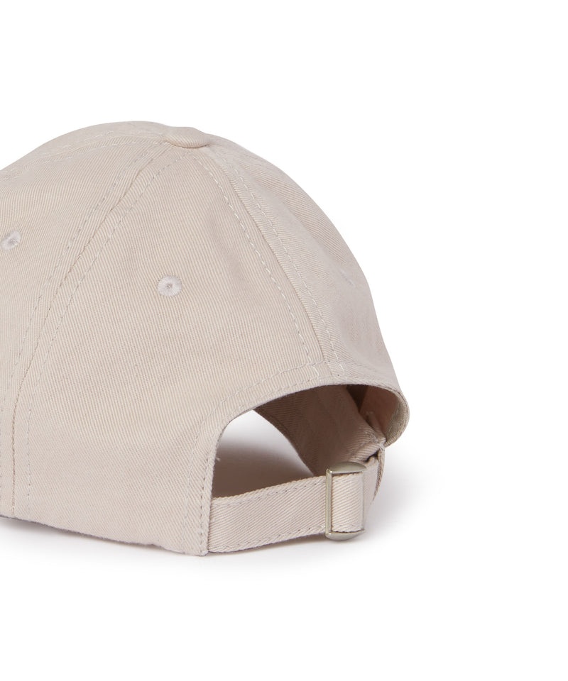 Grey MSGM Gabardine Cotton Baseball Cap With Distressed Effect And Embroidered Label | USA_MSGM50699