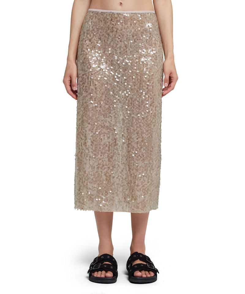 Grey MSGM Midi Dress With Sequined Fabric | USA_MSGM71063