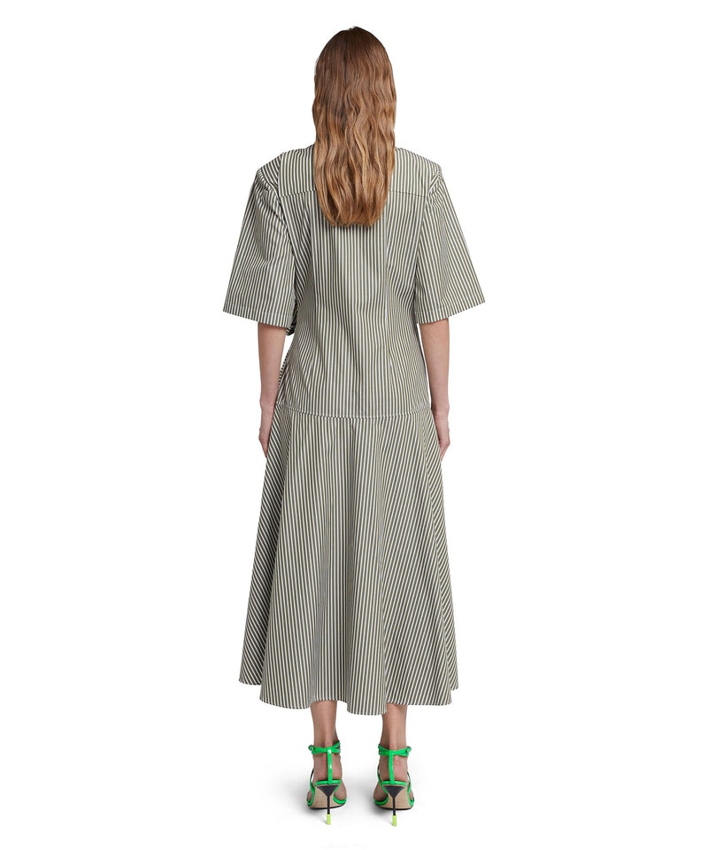 Grey MSGM Poplin Midi With Bowed Waistline | USA_MSGM52993