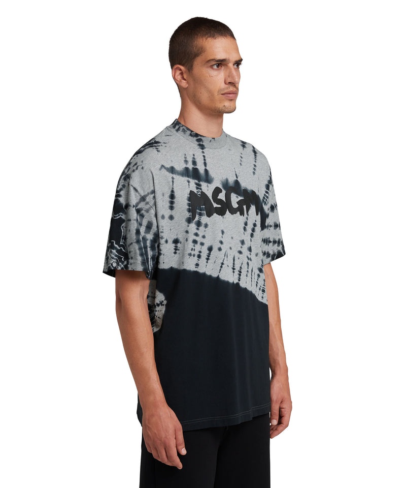 Grey / Black MSGM New Brushstroke Logo And Tie-dye Treatment | USA_MSGM12841