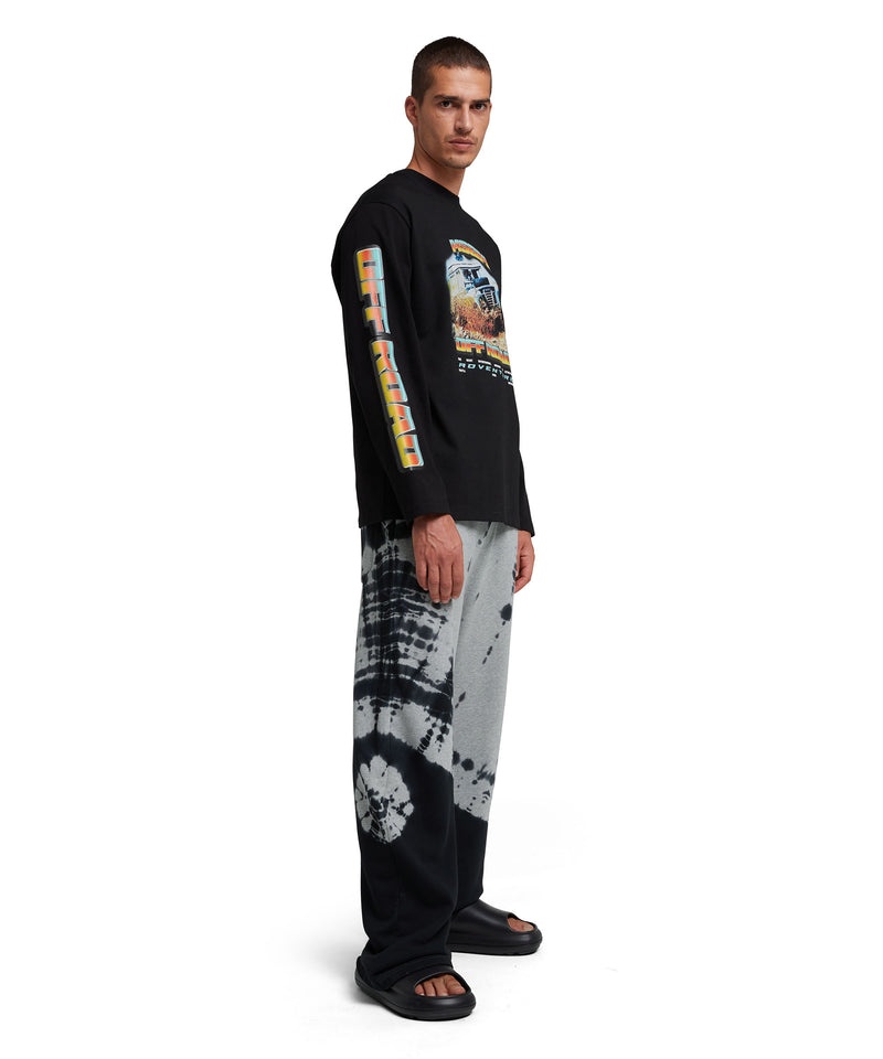 Grey / Black MSGM Sweat Pants With Tie-dye Treatment | USA_MSGM85420