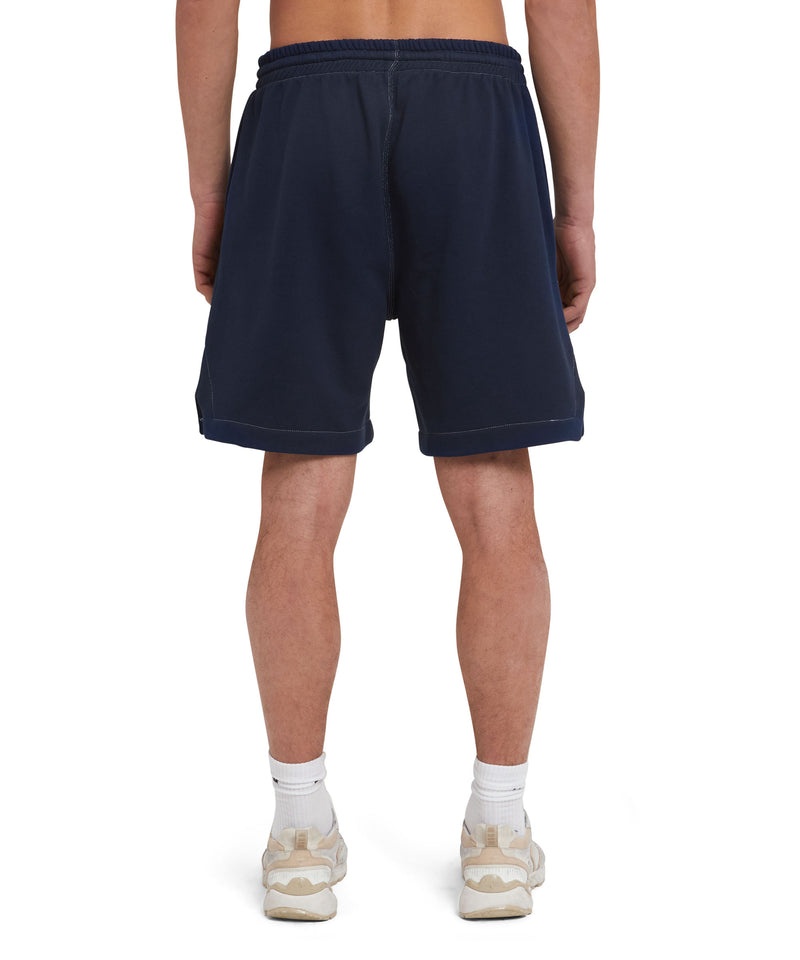 Navy MSGM Sweat Shorts With Embroidered Logo | USA_MSGM23623