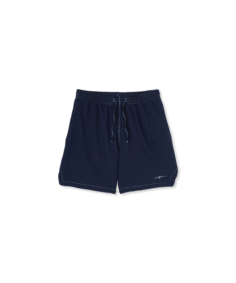 Navy MSGM Sweat Shorts With Embroidered Logo | USA_MSGM23623