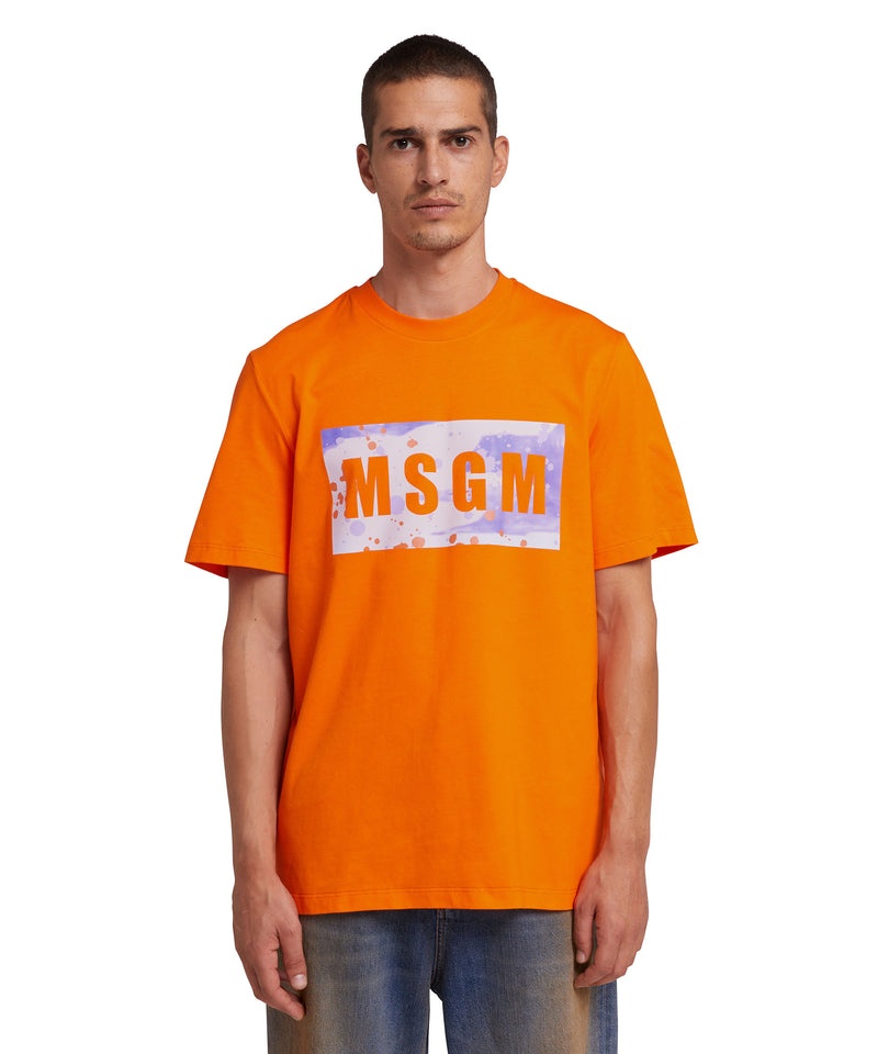 Orange MSGM Box Logo Camo Graphic | USA_MSGM44139