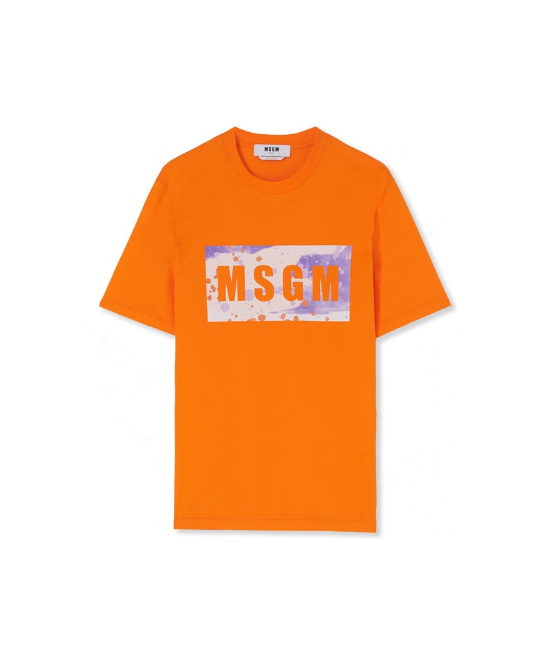 Orange MSGM Box Logo Camo Graphic | USA_MSGM44139