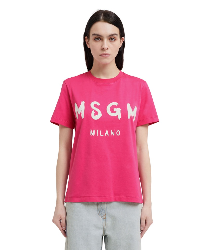 Pink MSGM Brushstroke Logo | USA_MSGM35229