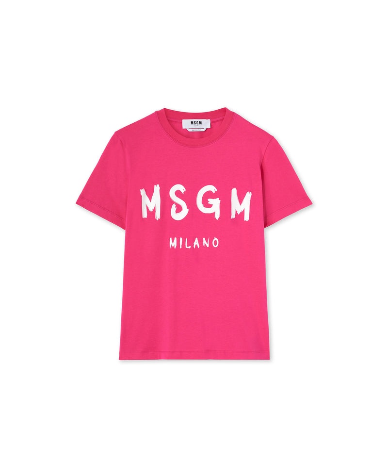 Pink MSGM Brushstroke Logo | USA_MSGM35229