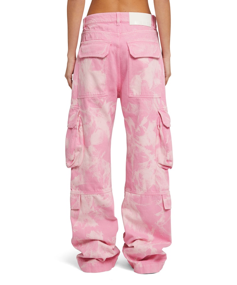 Pink MSGM Cargo Pants With Marbleized Tie-dye Treatment | USA_MSGM94802