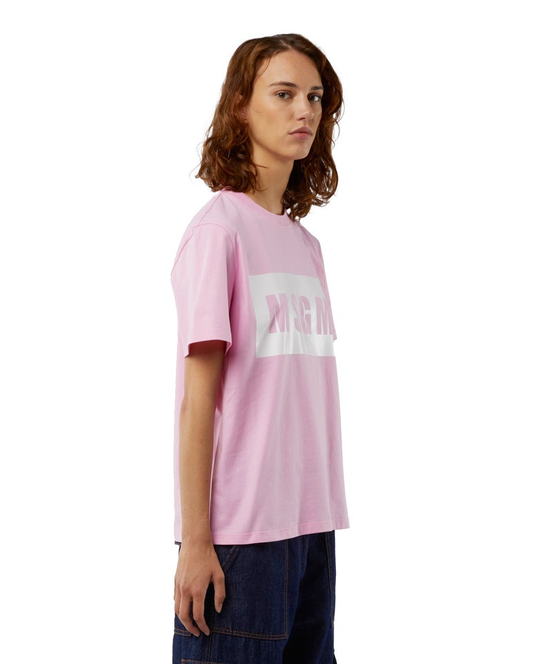 Pink MSGM Crew Neck Msgm Box Logo | USA_MSGM66893