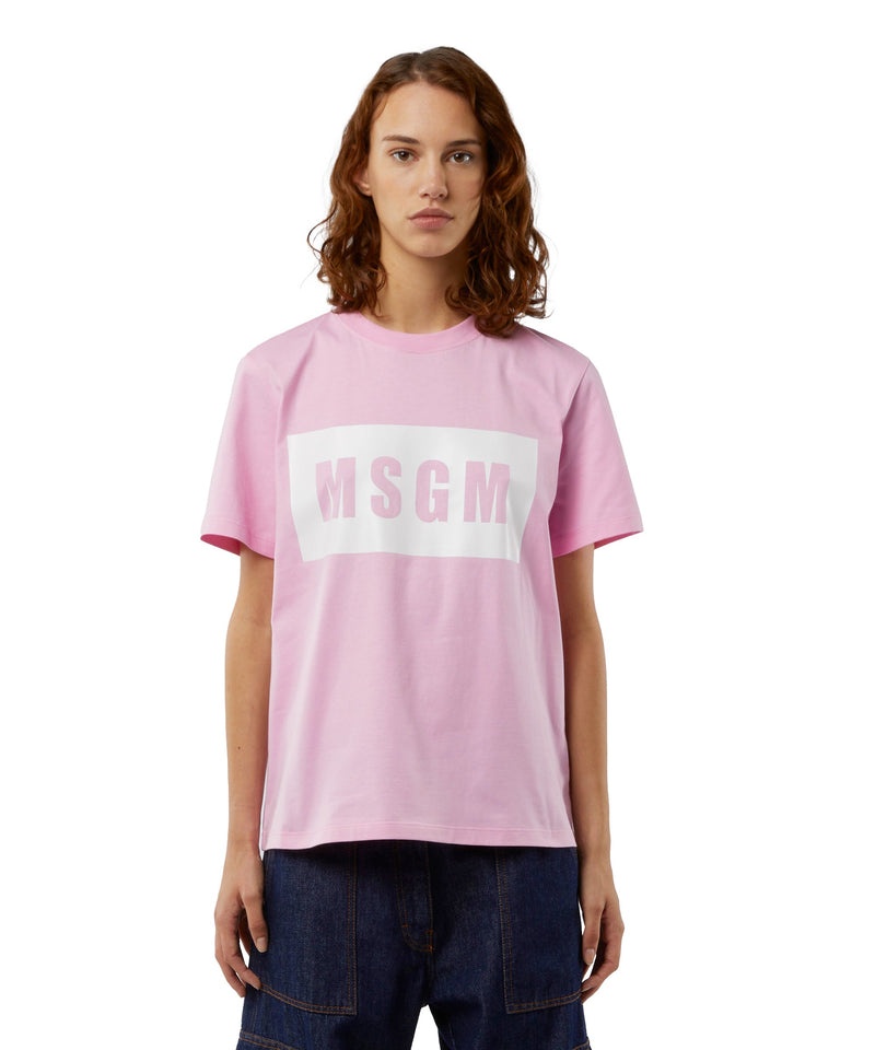 Pink MSGM Crew Neck Msgm Box Logo | USA_MSGM66893