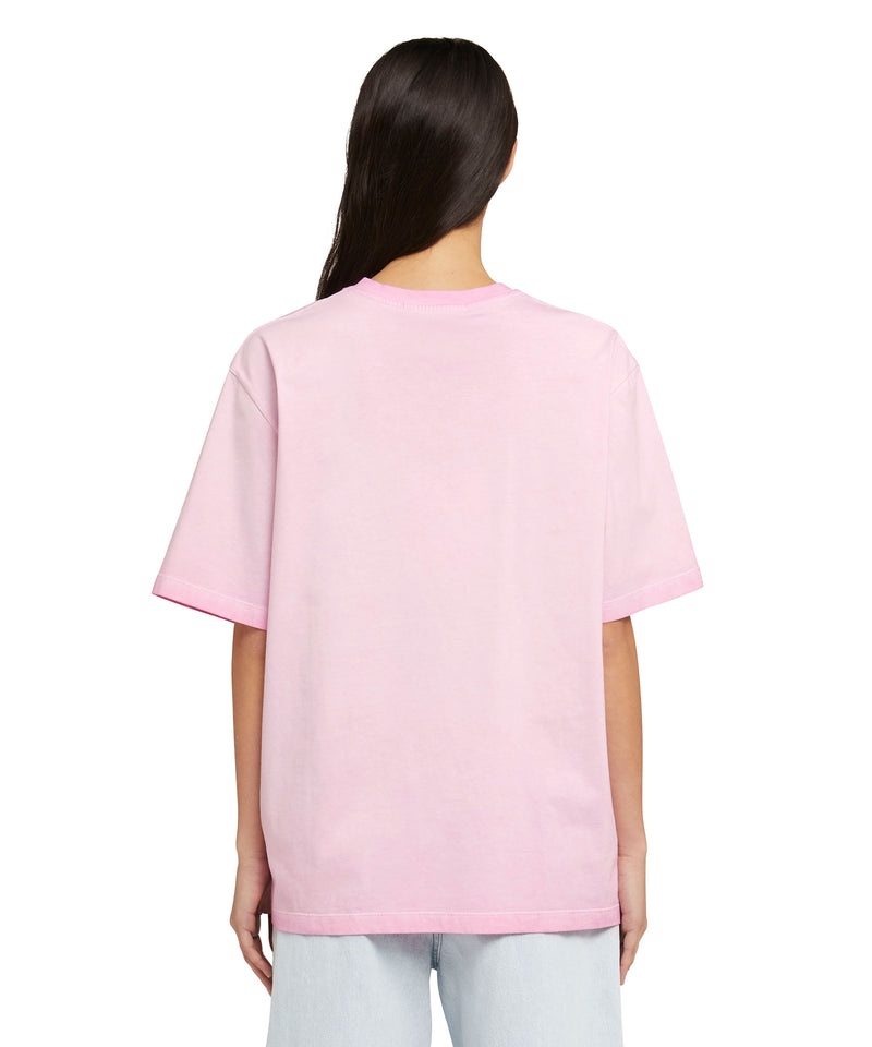 Pink MSGM Faded Treatment And Embroidered Logo | USA_MSGM25575