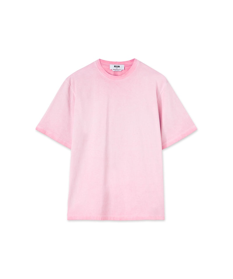 Pink MSGM Faded Treatment And Embroidered Logo | USA_MSGM25575