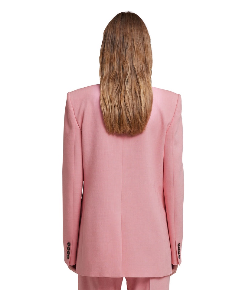 Pink MSGM Flamed Viscose Canvas Double-breasted Jacket | USA_MSGM46899