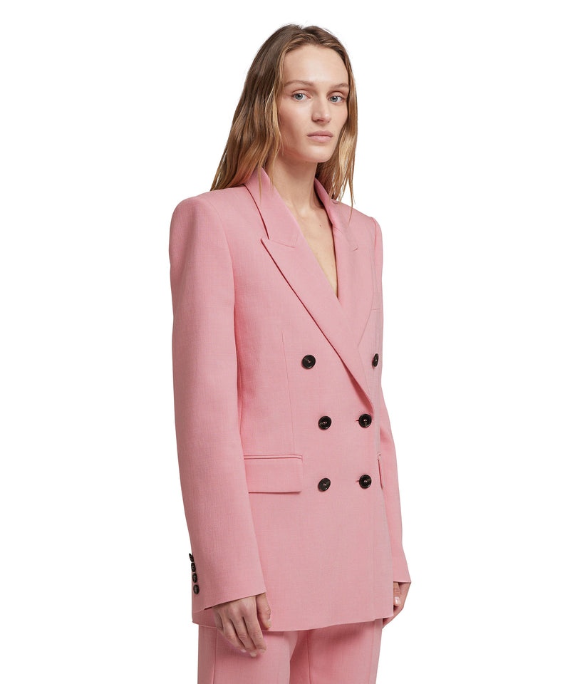 Pink MSGM Flamed Viscose Canvas Double-breasted Jacket | USA_MSGM46899