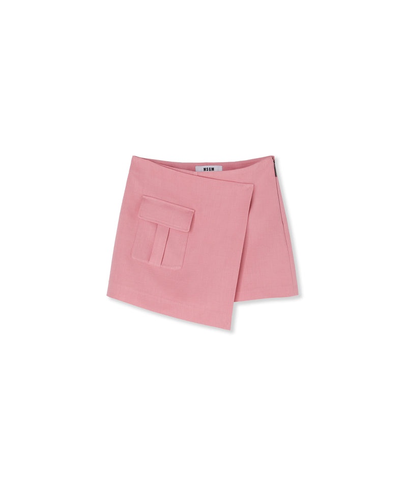 Pink MSGM Flamed Viscose Canvas Skort | USA_MSGM66959