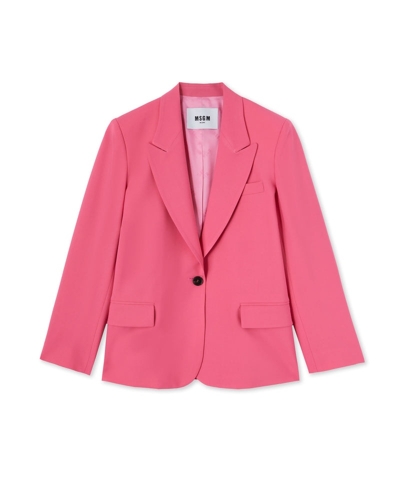 Pink MSGM Fresh Wool Single-breasted Jacket | USA_MSGM13106